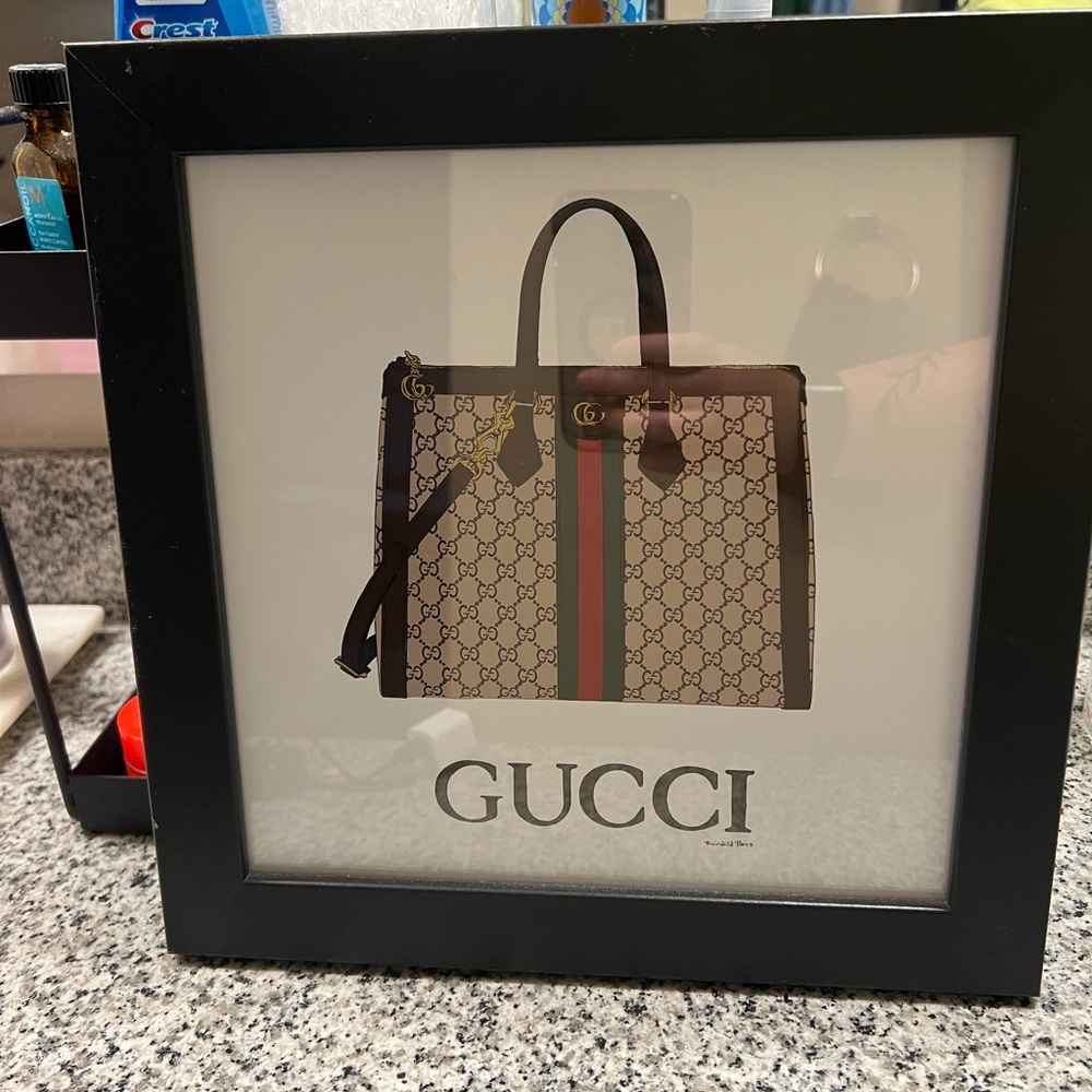 Gucci Framed Art with Brown and Green Accents